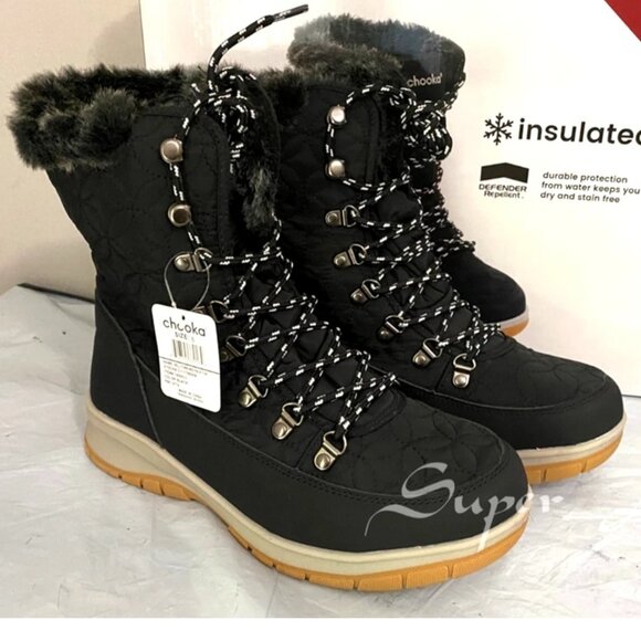 NEW Chooka Women's Belltown Mid Faux Fur Insulated Winter Snow Boots - Picture 1 of 7